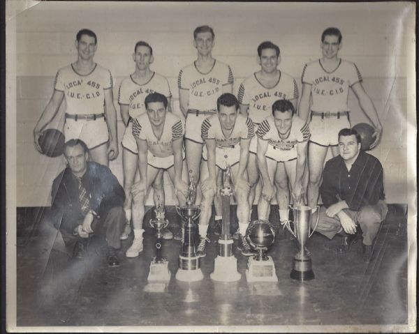 C. 1947 Trenton (NJ) Industrial League Basketball Champions Original Framed Photo