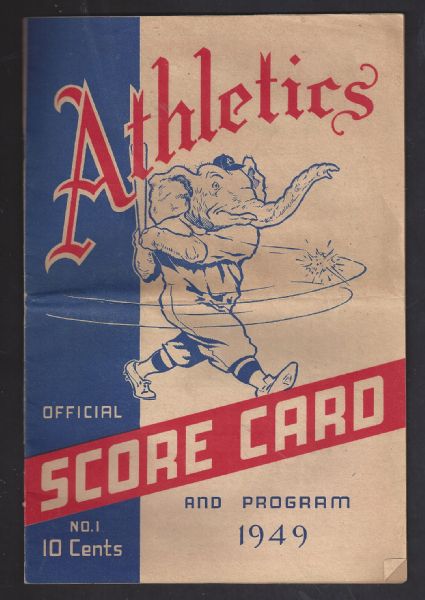 1949 Philadelphia Athletics vs Detroit Tigers Game Program at Shibe Park