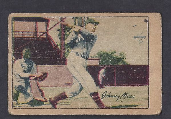 1952 Johnny Mize (HOF - NY Yankees) Berk Ross Baseball Card