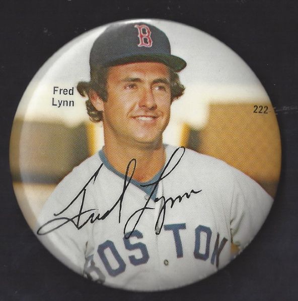 C. 1980's Fred Lynn (Boston Red Sox) Large Size Color Pinback Button
