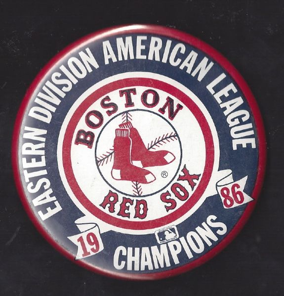 1986 Boston Red Sox Eastern Division Champions Large Size Pinback Button