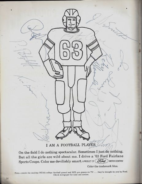 1962 Philadelphia Eagles vs Green Bay Packers Program Loaded with Autographs Including Paul Hornung