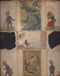 19th Century Lot of (12) Victorian Era Cards Affixed to a Backing Board