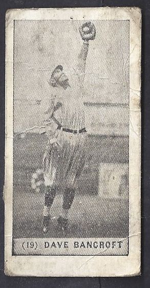 1928 Dave Bancroft (HOF)  Yuenling Ice Cream Baseball Card