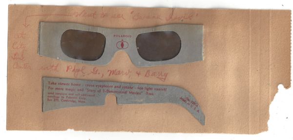 1950's Movie Theatre 3D Glasses from the 'Bwana Devil 