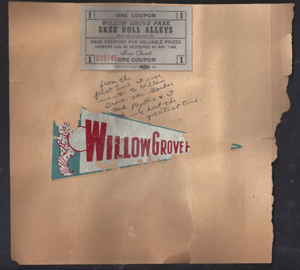 Willow Grove (Pa.) Amusement Park Memorabilia 