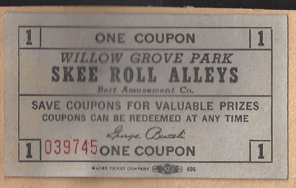 Willow Grove (Pa.) Amusement Park Memorabilia 