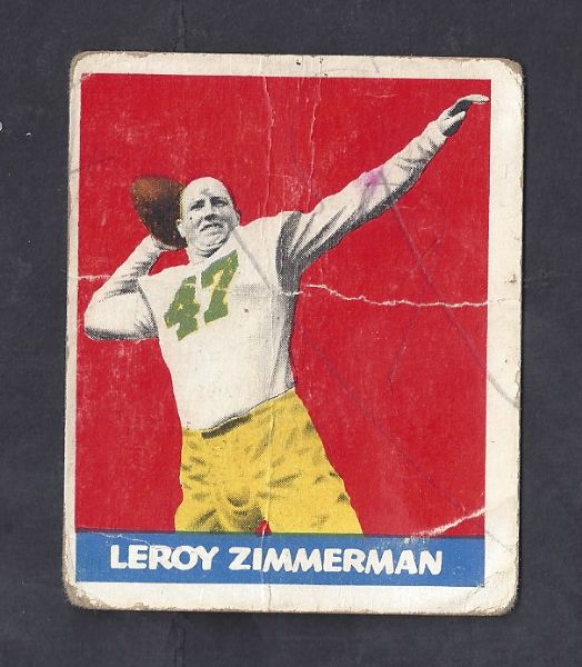 1948 Leroy Zimmerman (Boston Yanks) Leaf Football Card 