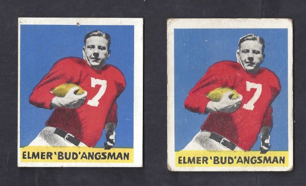 1948 Elmer Bud Angsman (Chicago Cardinals) Leaf Football Lot of (2) 