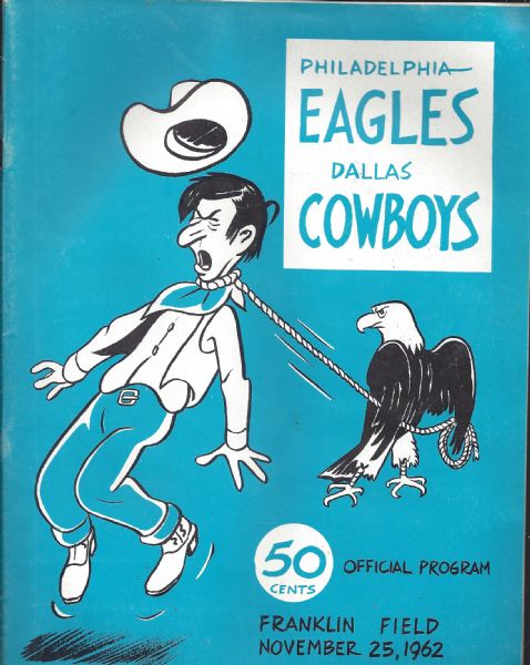 1962 Philadelphia Eagles (NFL) vs Dallas Cowboys Football Program 