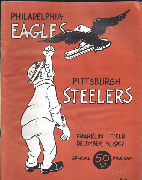 1962 Philadelphia Eagles (NFL) vs Pittsburgh Steelers Football Program 