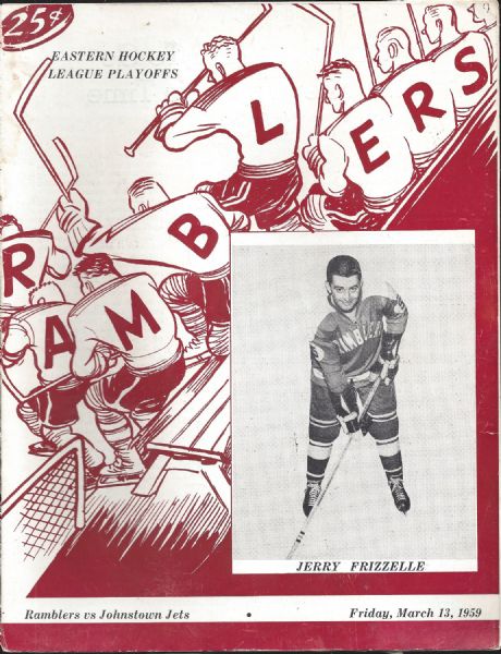 1959 Philadelphia Ramblers (EHL) vs Johnstown Jets Pro Playoff Program 