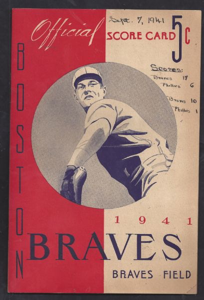 1941 Boston Braves (NL) Game Program 