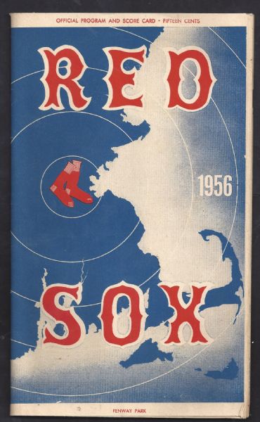 1956 Boston Red Sox Game Program 