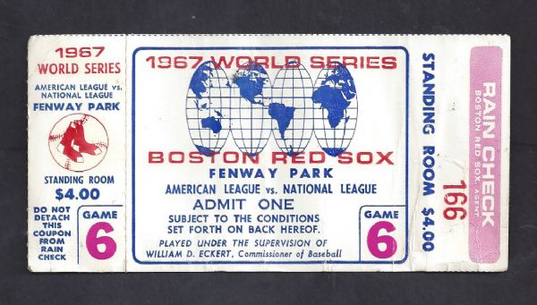 1967 World Series Ticket Game # 6 at Fenway Park