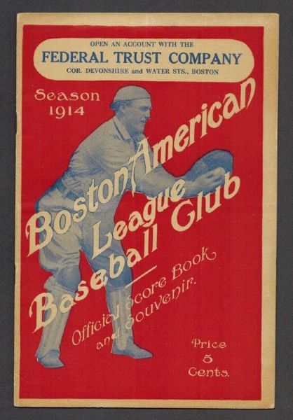 1914 Boston Red Sox Official Game Program 