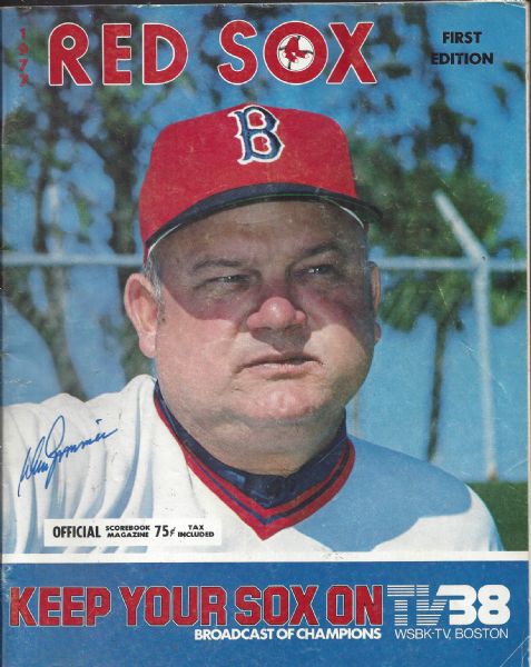 1977 Boston Red Sox Program with Don Zimmer Autograph on Cover