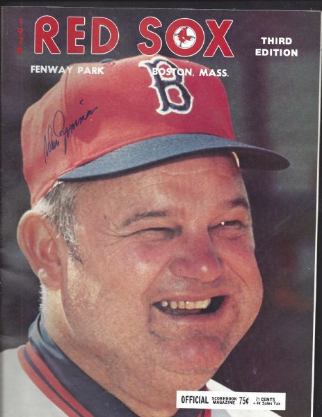 1978 Boston Red Sox Program with Don Zimmer Autograph on Cover