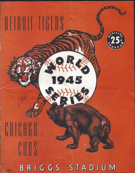 1945 World Series Program at Detroit - Briggs Stadium