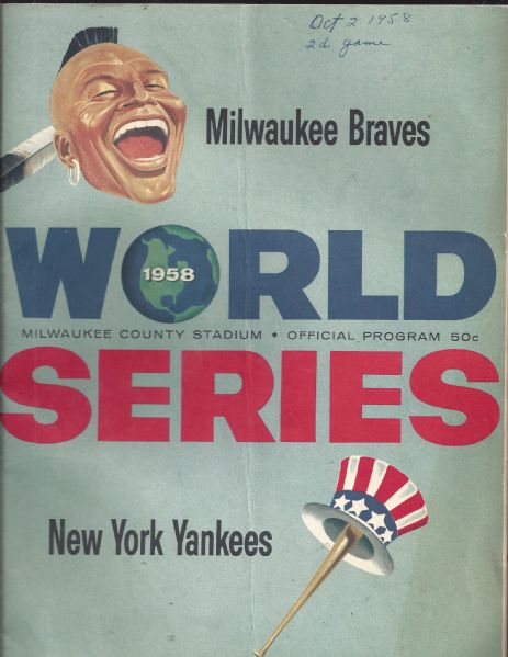 1958 World Series Program at Milwaukee - Milwaukee County Stadium