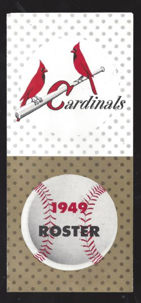 1949 St. Louis Cardinals Fold Open Player Roster 