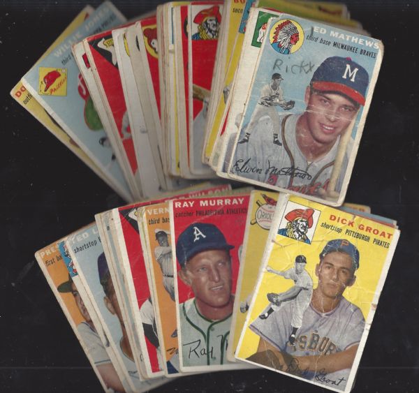 1954 Topps Baseball Card Partial Set of (120)