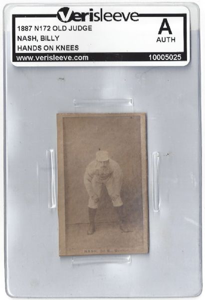 1887 Billy Nash Old Judge N172 Graded Authentic Baseball Card 