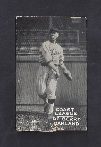 1920's Zee-Nut DeBerry (Oakland Oaks) PCL Card