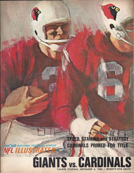 1966 New York Giants (NFL) Official Game Program vs St. Louis Cardinals