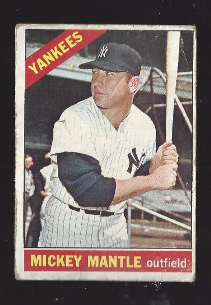 1966 Mickey Mantle (HOF) Topps Baseball Card 
