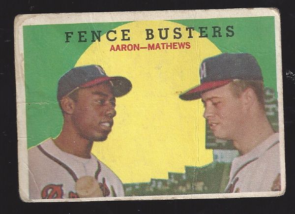 1959 Fence Busters - Aaron & Mathews - Topps Baseball Card 