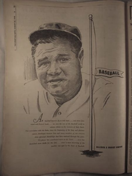 1948 Babe Ruth (Sporting News) Death & Career Special Tribute Section 