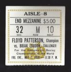 1959 Floyd Patterson vs. Brian London Heavyweight Championship Fight Ticket 