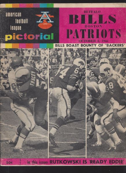 1966 Buffalo Bills vs. Boston Patriots (AFL) Program at Buffalo