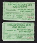 1983 Chicago Region SCCA June Sprints Racing Tickets Lot of (2) 