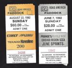 1992 Road America - Chicago Region SCCA - June Sprints Lot of (2) Tickets 
