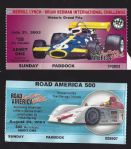 2002 Brian Redman International Challenge Racing Ticket + 2003 Road America 500 Racing Ticket 