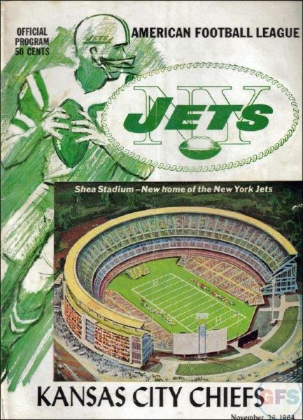 1964 NY Jets (AFL) Official Program vs KC Chiefs at Shea Stadium 