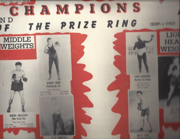1947 The Greats of Boxing Large Size Display Poster 