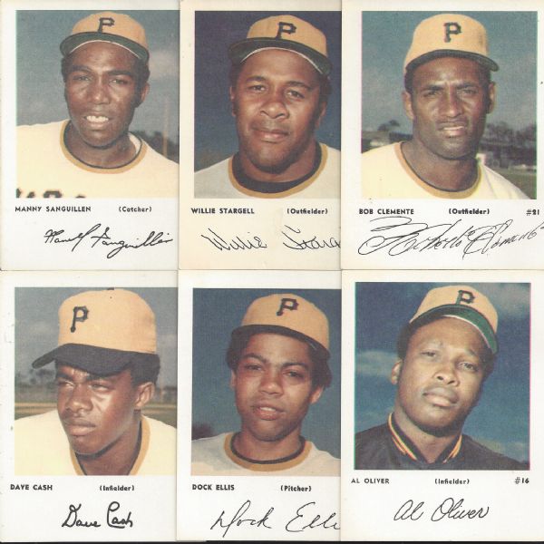 C. Early 1970's Pittsburgh Pirates Regional Issue of (6) Photo Cards with Clemente