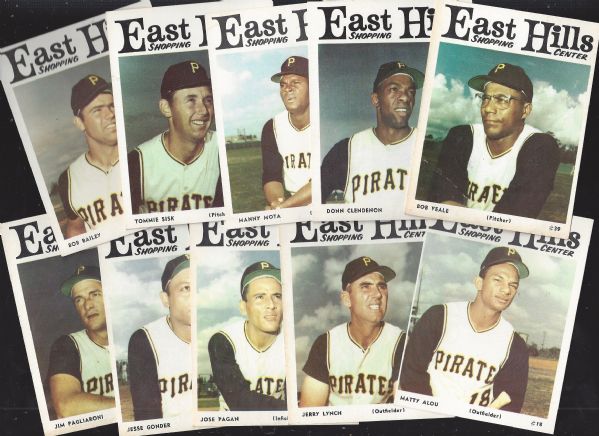 1966 Pittsburgh Pirates East Hills Shopping Center Near Full Set (20 of 24) Cards 