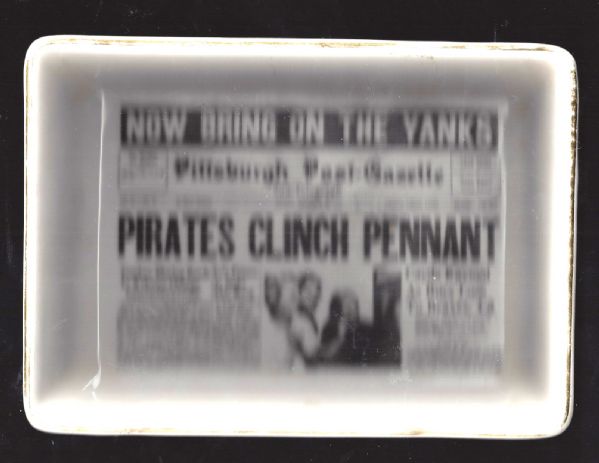1960 Pittsburgh Pirates Clinch Pennant Ornate Ash Tray 