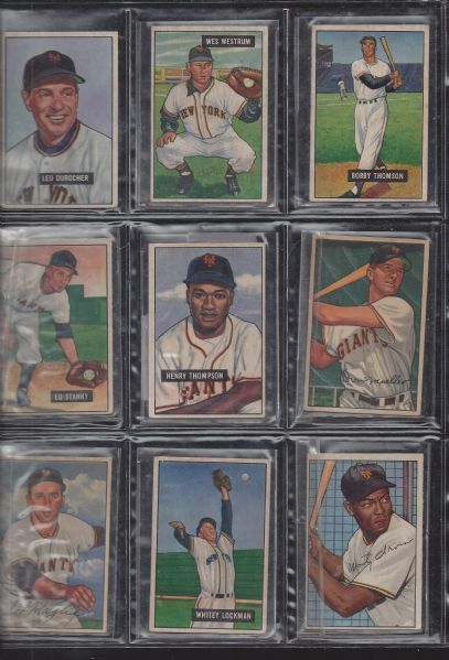 1950 - 52 NY Giants big Lot of (25) Bowman Cards 