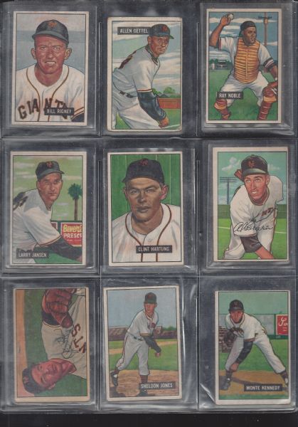 1950 - 52 NY Giants big Lot of (25) Bowman Cards 