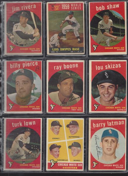 Chicago White Sox Card Lot  - Mostly 1959 & 1960 with (1)  Post Cereal Card - Total of (27)