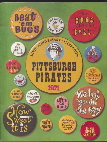 1971 Pittsburgh Pirates (World Champions) World Series Recap Fold Open 25th Anniversary Program 