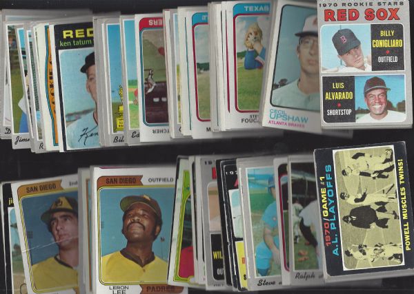 1970 - 74 Topps Baseball Card Big Lot of (200) 