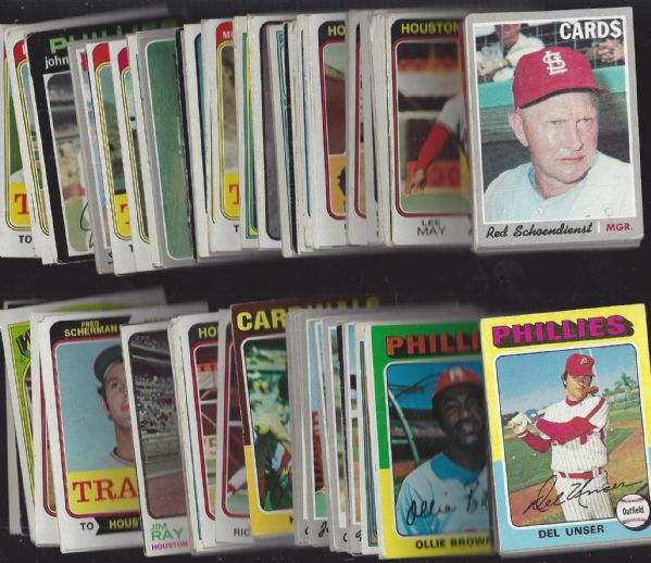 1970 - 1975 Topps Baseball Cards Big Lot of (200) 
