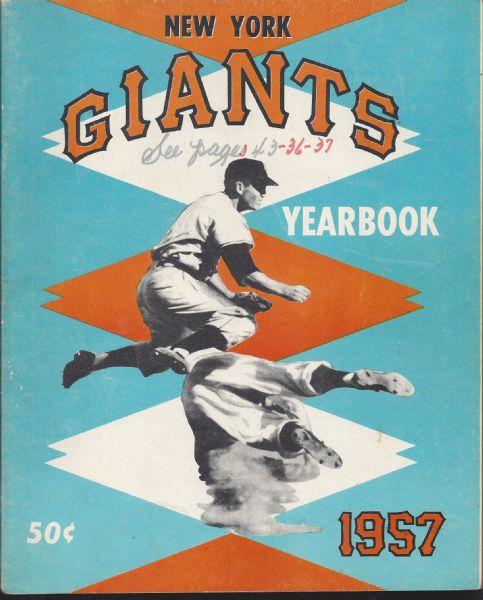 1957 NY Giants Official Yearbook