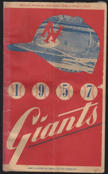 1957 NY Giants - Possible Final Weekend Series vs. The Pirates Official Program